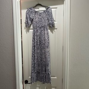 Leopard Print Maxi Dress, Off the shoulder